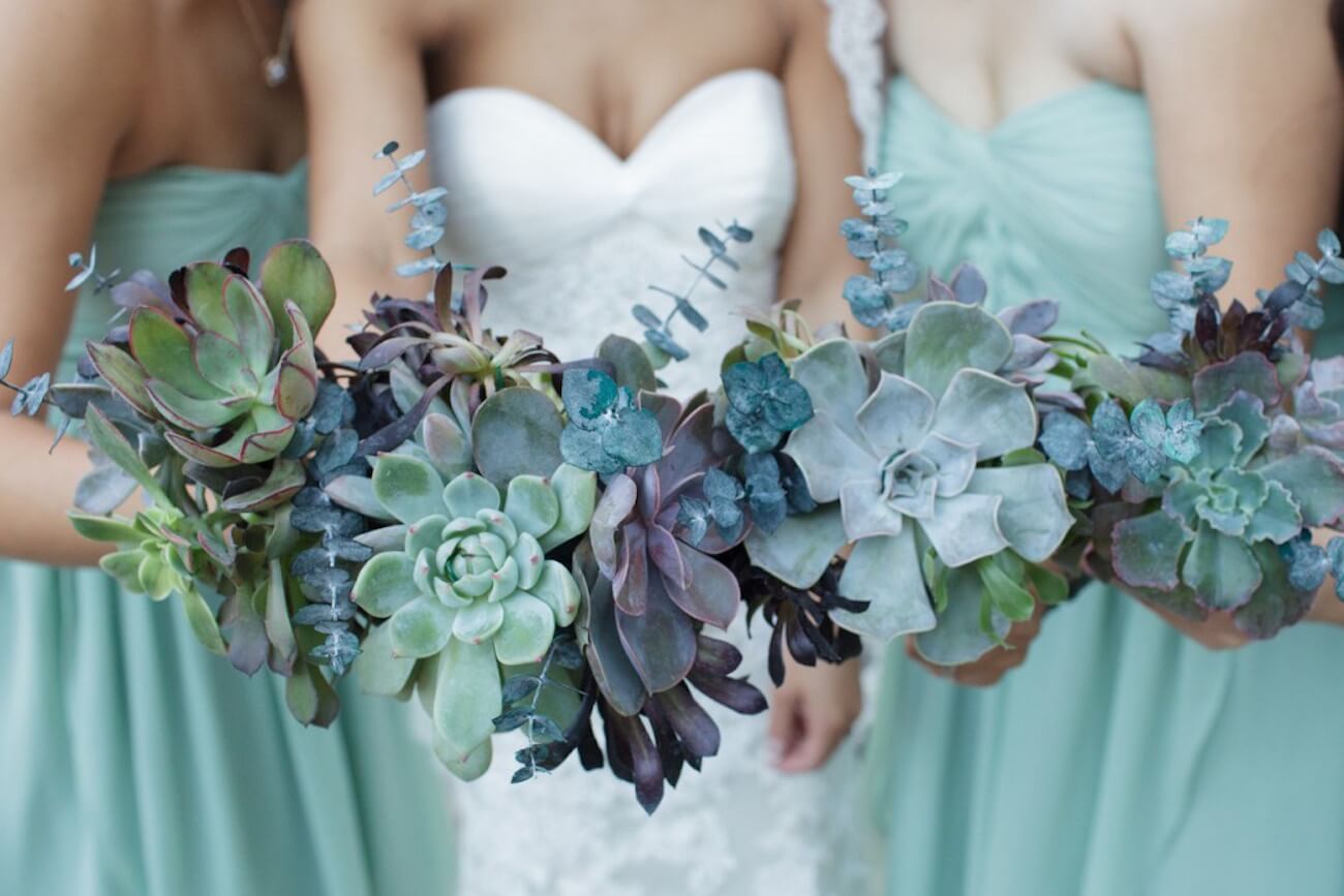 greenery and succulent bouquet