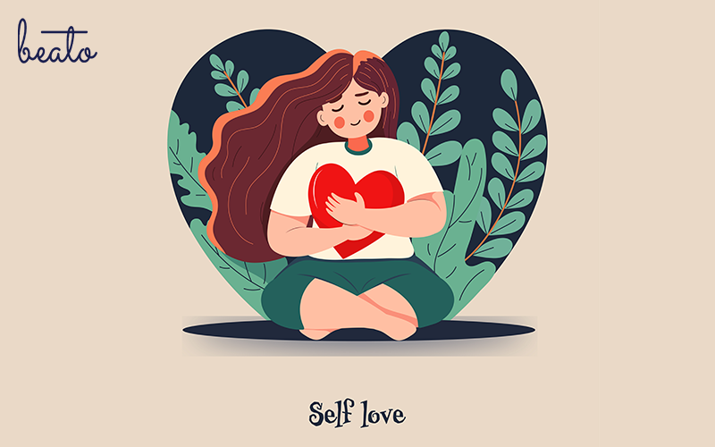 Girl practicing self-love